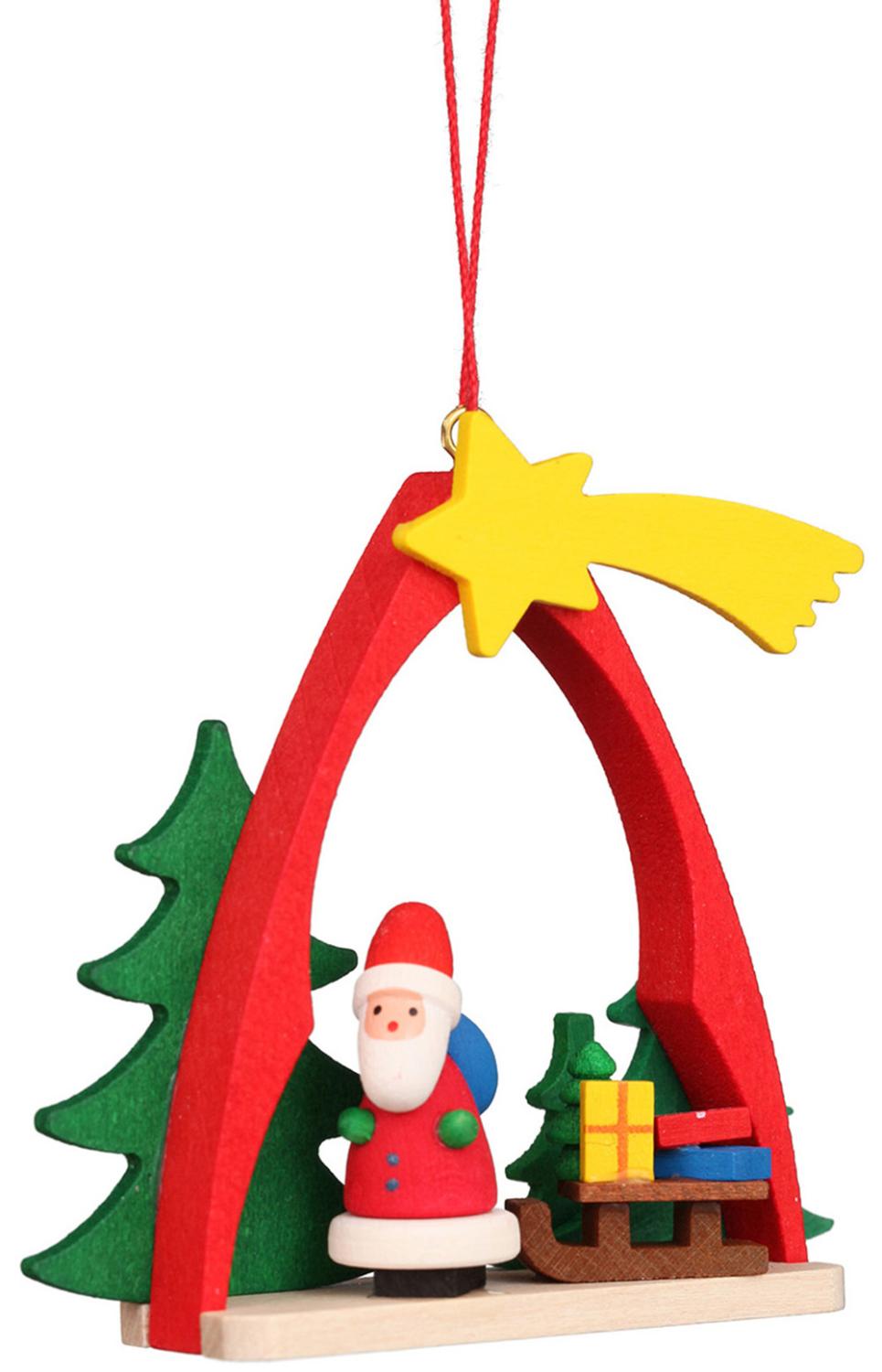 Christian Ulbricht Ornament Santa with Sled in Arch